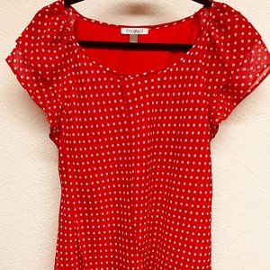 Red polka dot top - Roz & Ali